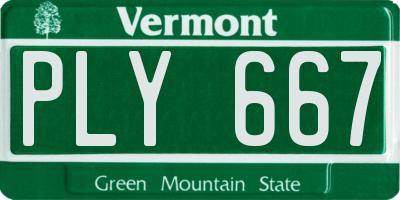 VT license plate PLY667