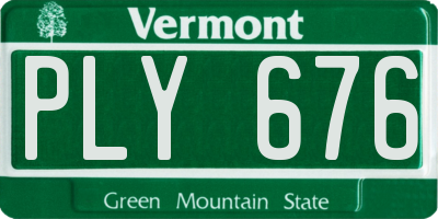 VT license plate PLY676
