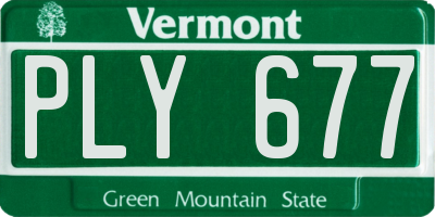 VT license plate PLY677