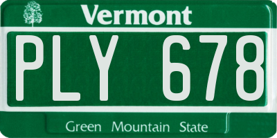 VT license plate PLY678