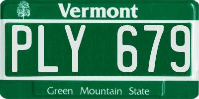 VT license plate PLY679