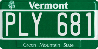 VT license plate PLY681