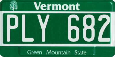 VT license plate PLY682