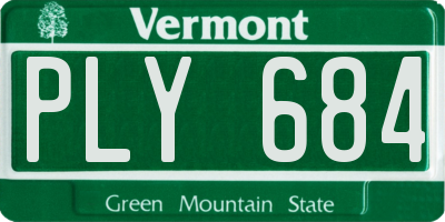 VT license plate PLY684