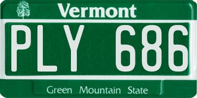 VT license plate PLY686
