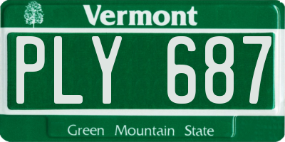 VT license plate PLY687