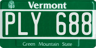 VT license plate PLY688