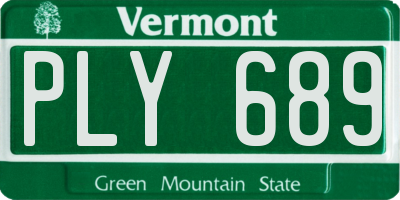 VT license plate PLY689