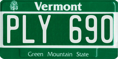 VT license plate PLY690