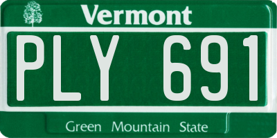 VT license plate PLY691