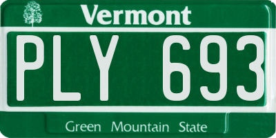 VT license plate PLY693