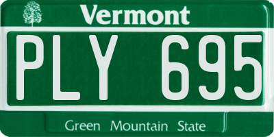 VT license plate PLY695