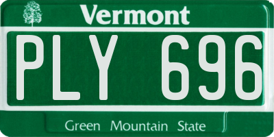 VT license plate PLY696