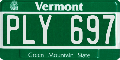 VT license plate PLY697