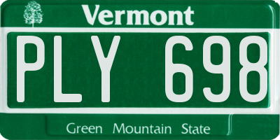 VT license plate PLY698