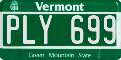 VT license plate PLY699