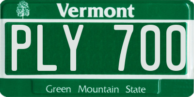 VT license plate PLY700