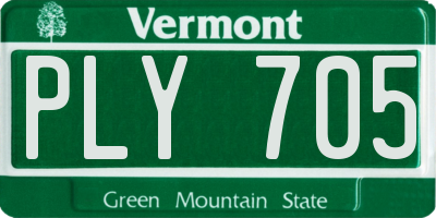 VT license plate PLY705