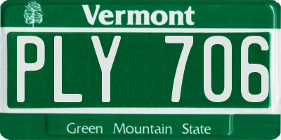 VT license plate PLY706