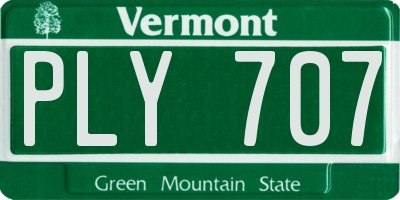 VT license plate PLY707
