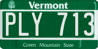 VT license plate PLY713