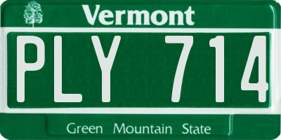 VT license plate PLY714