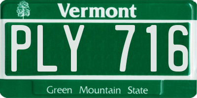 VT license plate PLY716