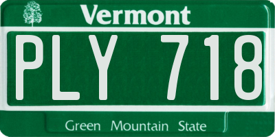 VT license plate PLY718