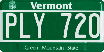 VT license plate PLY720