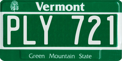 VT license plate PLY721