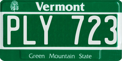 VT license plate PLY723