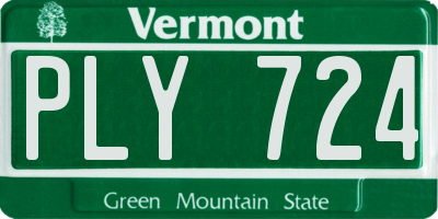 VT license plate PLY724