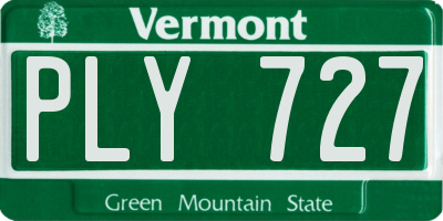 VT license plate PLY727