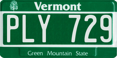 VT license plate PLY729