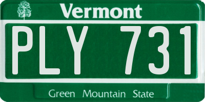 VT license plate PLY731