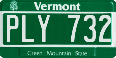 VT license plate PLY732
