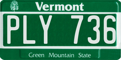 VT license plate PLY736