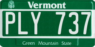 VT license plate PLY737