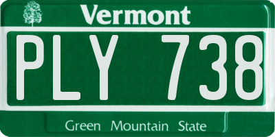 VT license plate PLY738