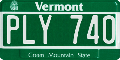 VT license plate PLY740