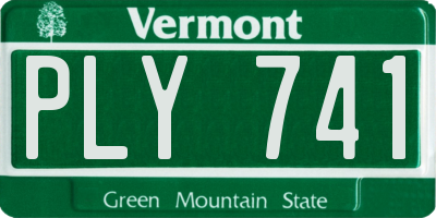 VT license plate PLY741