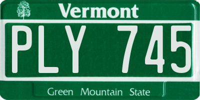 VT license plate PLY745