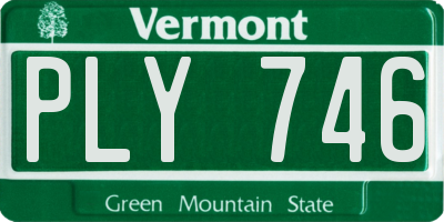 VT license plate PLY746