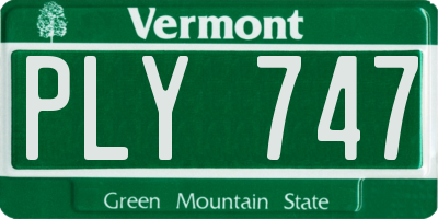 VT license plate PLY747