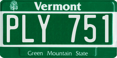 VT license plate PLY751