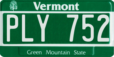 VT license plate PLY752