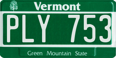 VT license plate PLY753