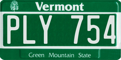 VT license plate PLY754