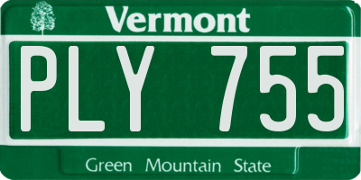VT license plate PLY755