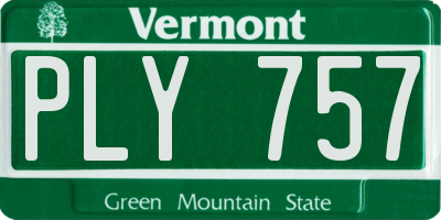 VT license plate PLY757